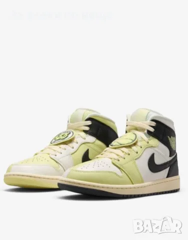 NIKE Air Jordan 1 Mid SE White/Yellow Дамски Маратонки👟Дамски Спортни Обувки Код P3009