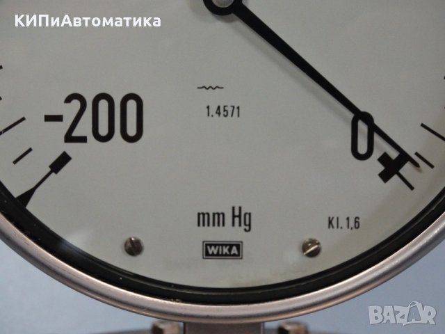 Манометър мембранен WIKA Ф 160, 0/-200 mmHg, снимка 3 - Резервни части за машини - 34452636