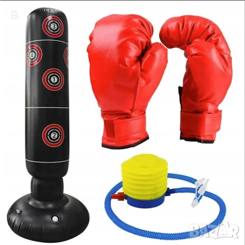 Надуваема боксова круша с ръкавици