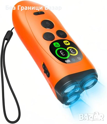Нов Ултразвуков тренер за кучета 3 в 1 дисплей и обхват 15 метра устройство против лай строб фенерче, снимка 3 - За кучета - 54076683