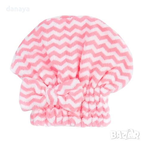 6339 Кърпа за глава мека хавлиена шапка за коса с ластик, снимка 2 - Други - 53140905