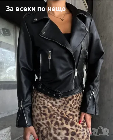 Дамско черно кожено яке Код LFS200