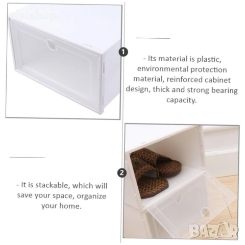 Органайзер за обувки XL: Прозрачна кутия за съхранение (33x24x14 см) 4948, снимка 3 - Други стоки за дома - 53994099