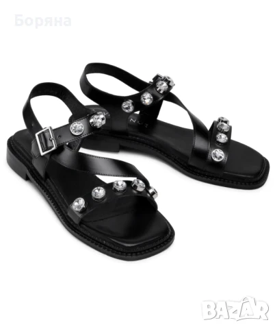 Eva Minge нови дамски кожени сандали с камъни , снимка 1