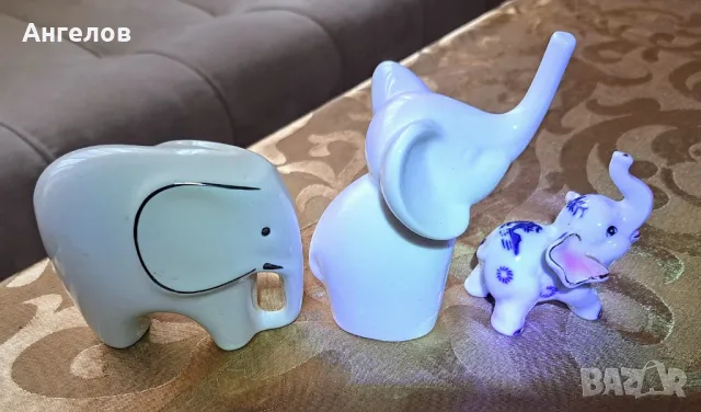Три сладурести слончета от порцелан, снимка 2 - Други ценни предмети - 49760940