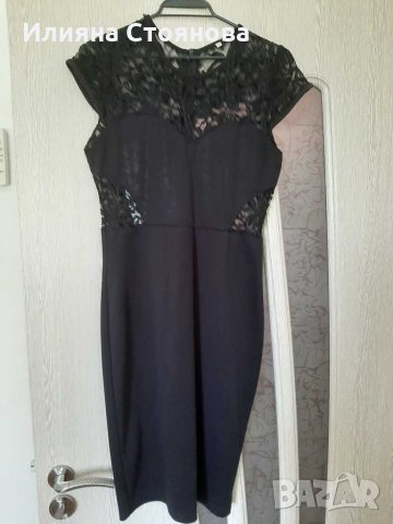 Черна рокля с дантела , снимка 1 - Рокли - 29851812