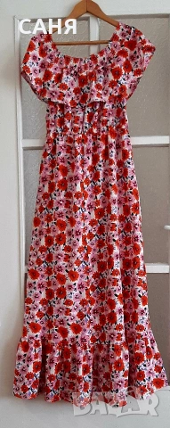 Нежна дълга рокля и Ефектна,фина туника,с раздвижена дължина, снимка 2 - Рокли - 53615634