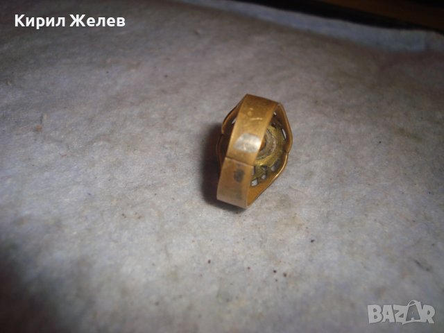 СТАРИНЕН МЕСИНГОВ РЕТРО АРТ СКЪПОЦЕНЕН АЖУРЕН МАЙСТОРСКИ ПРЪСТЕН с ЮВЕЛИРНО ФАСЕТИРАН ПЕРИДОТ 27194, снимка 10 - Антикварни и старинни предмети - 36772069