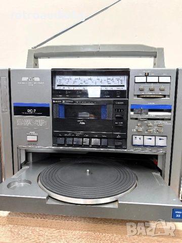 🔉Ретро радиокасетофон с грамофон JVC DC-7🔉, снимка 4 - Радиокасетофони, транзистори - 53225251