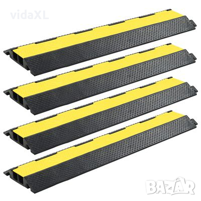vidaXL Защитни рампи за кабели, 4 бр, 2 канала, гума, 101,5 см(SKU:142835, снимка 1