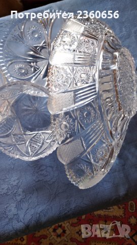 Руски кристал Фруктиера ,купи и ваза, снимка 2 - Антикварни и старинни предмети - 29748565