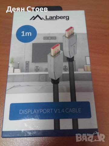 Чисто нов кабел Lanberg Displayport V1.4 Cable M-M 1mt