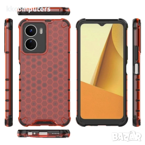 vivo Y16 4G Силиконов Калъф Honeycomb TPU и Протектор, снимка 17 - Калъфи, кейсове - 50741717
