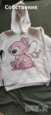 Ватирана блуза с качулка Стич, снимка 3 - Детски Блузи и туники - 54289974