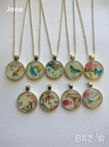 Артистични колиета с пеперуди , снимка 2 - Колиета, медальони, синджири - 46483924