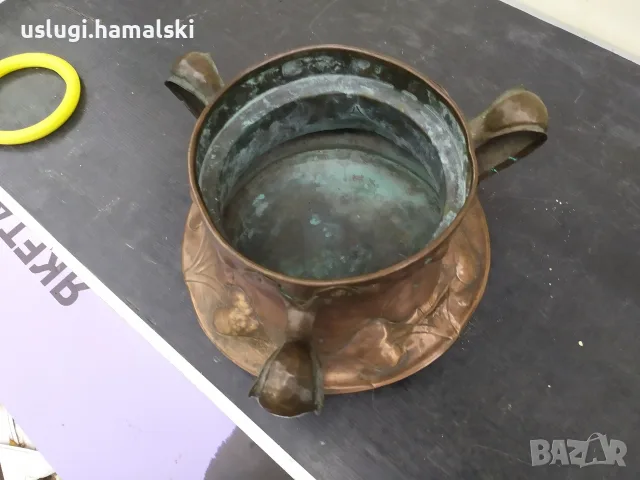 Голям старинен меден/бакърен съд, снимка 12 - Антикварни и старинни предмети - 56315640