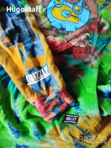 GRIZZLY griptape The Bear Hoodie суитчър качулка скейтборд горнище худи М,Л, снимка 4 - Спортни дрехи, екипи - 52084123