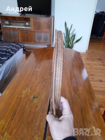 Стар плетен поднос, снимка 4 - Антикварни и старинни предмети - 35637624