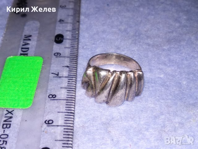 ШАРМАНТЕН СРЕБЪРЕН БЕЛ ЕПОК СТИЛ ПРЪСТЕН ОКСИДИРАНО СРЕБРО 925 МАЙСТОРСКА РЪЧНА ИЗРАБОТКА 36590, снимка 3 - Пръстени - 39980008