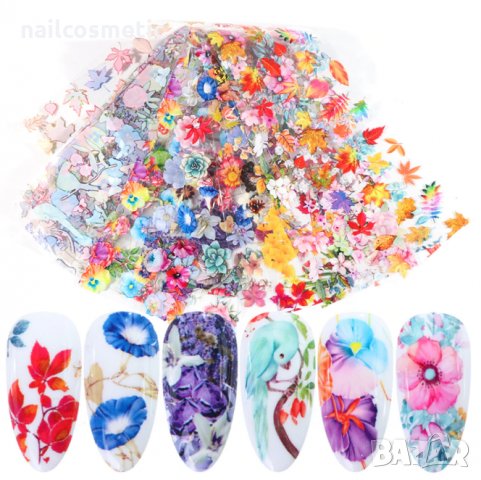 10 цвята комплект фолио за маникюр Т32, снимка 2 - Продукти за маникюр - 30093914