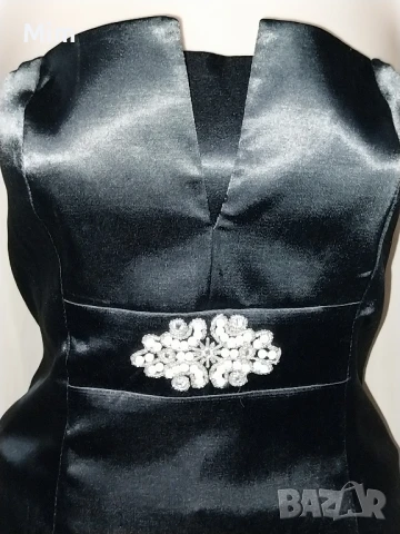 b.p.c. 40 Черен сатенен корсет с камъни, снимка 6 - Корсети, бюстиета, топове - 50453093
