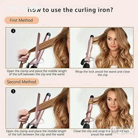 Нова маша керамично покритие оформяне на коса Прическа Къдрене Вълни, снимка 6 - Маши за коса - 49292003