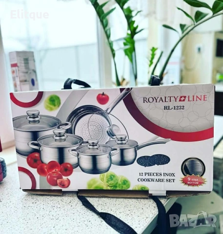 Royalty Line RL-1232 – Комплект от 12 части, с капаци и многослойно дъно, снимка 4 - Съдове за готвене - 53082490