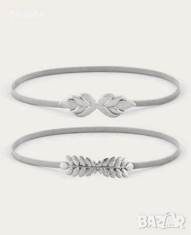 Златни и сребърни елегантни еластични метални колани, снимка 13 - Колани - 44553694