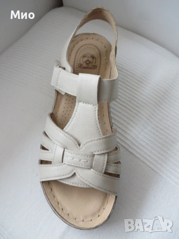 Бежови сандали с омекотена стелка, номер 39, снимка 3 - Сандали - 53962610