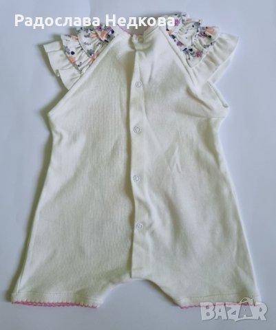 Летен гащеризон Мече и Зайче - 62,68 и 74 см, снимка 3 - Бебешки гащеризони - 10720224