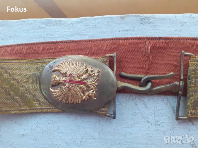 Испански военен сърмен колан тока бронз емайл WW2, снимка 2 - Антикварни и старинни предмети - 37714800