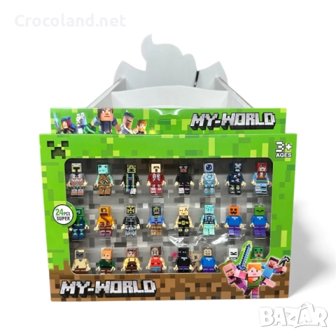 My World – Комплект от 24 мини фигурки (Minecraft стил)