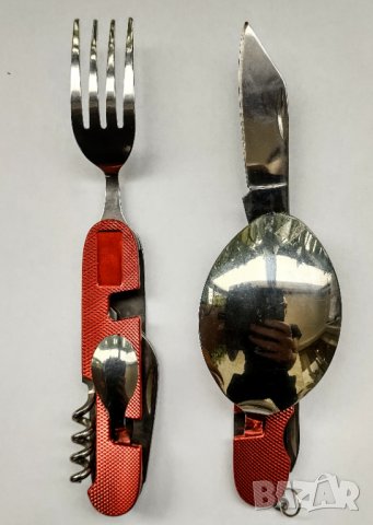 Мултифункционален нож, швейцарско джобно ножче, джобна ножка с вилица и лъжица за подарък, снимка 3 - Ножове - 34942914