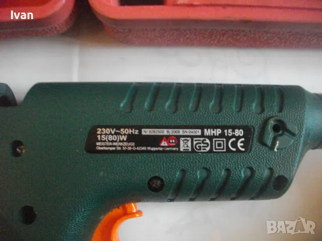 НОВ MEISTER ОРИГИНАЛЕН НЕМСКИ ПИСТОЛЕТ ТОПЛО ЗАЛЕПЯНЕ ЛЕПЕНЕ ФИКСИРАНЕ ПРЪЧКИ СИЛИКОН ПЪЛЕН КОМПЛЕКТ, снимка 11 - Други инструменти - 49048122