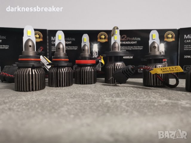 LED крушки за основни фарове  H1 Н4 Н7 Н11 НВ3 НВ4 Mi2ProMax LED 8000 lm, снимка 4 - Аксесоари и консумативи - 38267386