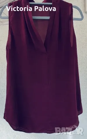 Красива блуза-потник коприна 100%, снимка 3 - Корсети, бюстиета, топове - 49510275