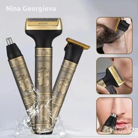 Тример Geemy GM-8045 3 в 1 – Комплект за подстригване и бръснене за мъже, снимка 3 - Тримери - 54228188