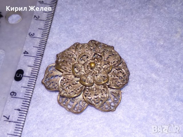 ФИЛИГРАННА СТАРИННА СРЕБЪРНА ФЛОРАЛНА БРОШКА МАЙСТОРСКА РЪЧНА КУЮМДЖИЙСКА ИЗРАБОТКА 34408, снимка 9 - Антикварни и старинни предмети - 39507516