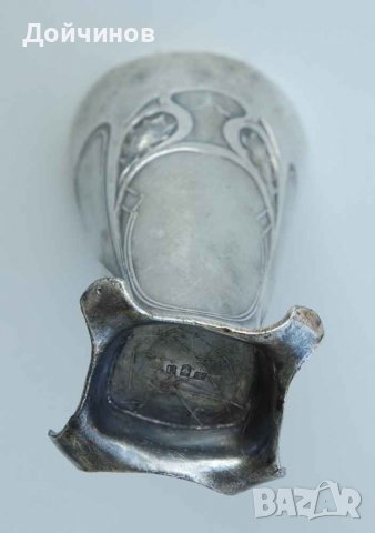 Старинна чаша от сребро с орнаменти - дъбови листа, снимка 5 - Антикварни и старинни предмети - 37210066