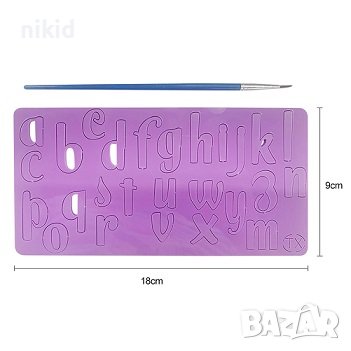 Латински латиница пластмасови букви печати за фондан торта ембосинг крафт декор  калиграфия, снимка 5 - Форми - 37332729