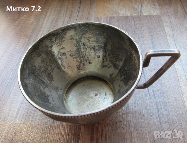 стара сребърна чаша за чай, снимка 2 - Антикварни и старинни предмети - 32105692