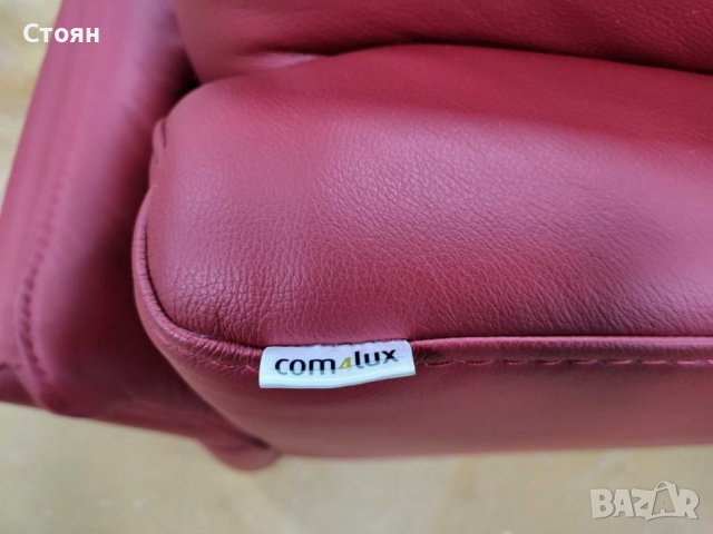 Червен кожен ъглов диван "HUKLA HU-SF15058" с ел.релакс, снимка 6 - Дивани и мека мебел - 39688909