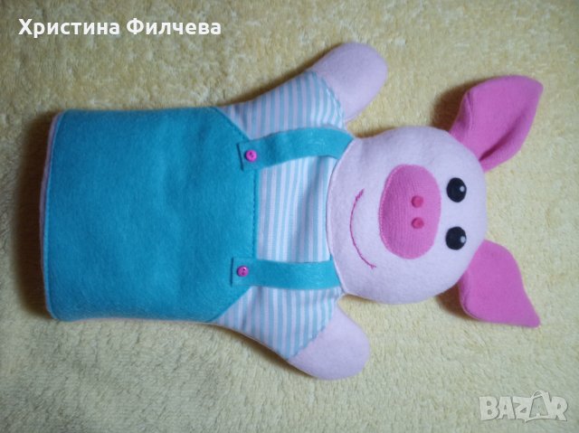 Трите прасенца- ръкавичка за куклен театър, снимка 5 - Кукли - 34984568