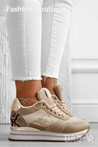 Нов модел дамски спортни обувки в бежово , снимка 2 - Маратонки - 42815724