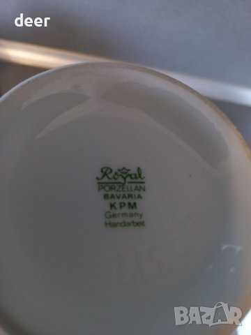 Баварска  ръчно нарисувана порцеланова  ваза, снимка 5 - Вази - 44195153