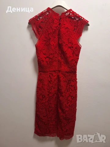 Червена стилна рокля, снимка 2 - Рокли - 50792912