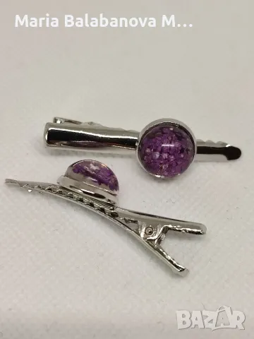 Бижута от епоксидна смола и естествени цветя., снимка 9 - Бижутерийни комплекти - 48660169