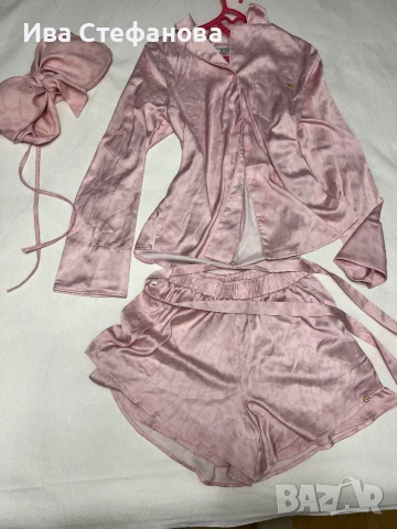 Нов уникален розов сет от ацетна коприна, Alessa