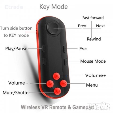 Безжичен джойстик за Android, Apple IOS, PC, gamepad, joystick, снимка 2 - 3D VR очила за смартфон - 31379891