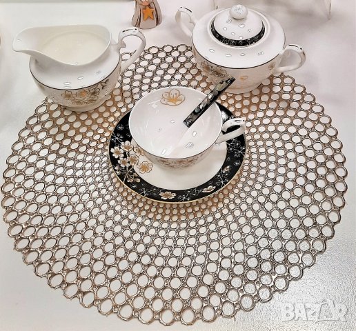 Чаши с чинийки с  цветя от костен порцелан , снимка 7 - Подаръци за жени - 27210077